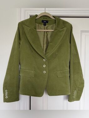 H&M Olive Green Corduroy Blazer Jacket Size US 14